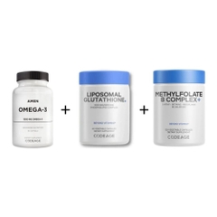 Combo 3 Codeage Viên Uống Dầu Cá Amen Omega 3 1500mg 90 Viên+Liposomal Glutathione 1000mg 60 Viên+Methylfloate B Complex (Dạng Hoạt Hoá) 120 Viên