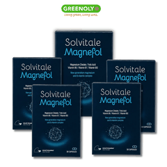 Combo 5 Hộp Solvitale Magnefol Viên Uống Magnesium Bisglycinate + Vitamin nhóm B Hỗ Trợ Thần Kinh Và Giấc Ngủ