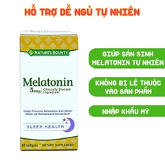 Nature’s Bounty Viên Uống Hỗ Trợ Điều Hòa Giấc Ngủ Melatonin 5mg 60 Viên - Nhập Khẩu Chính Ngạch Mỹ