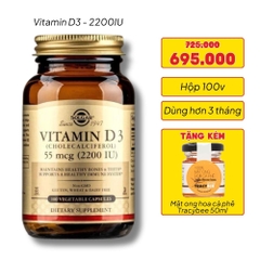 Solgar Viên Uống Bổ Sung Vitamin D3 2200 IU 100 Viên  - Chính Ngạch Mỹ