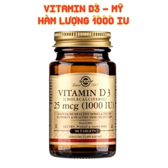 Solgar Viên Uống Bổ Sung Vitamin D3 1000 IU Giúp Xương Chắc Khỏe, Tăng Cường Miễn Dịch 90 Viên