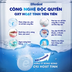 Efferdent Viên Làm Sạch Dùng Trong Nha Khoa Hương Bạc Hà Minty Fresh and Clean Denture Cleanser Tablets Hỗ Trợ Làm Sạch Và Kháng Khuẩn Hộp 44-90-126