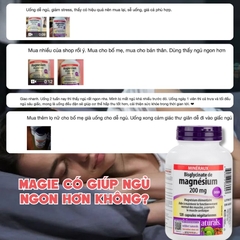 Webber Naturals Viên Uống Magie Magnesium Bisglycinate 200mg - Nhập Khẩu Chính Ngạch Canada
