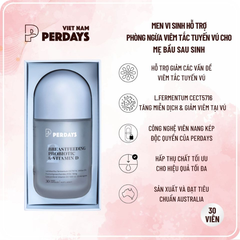 Perdays Viên Uống Breastfeeding Probiotic & Vitamin D Men Vi Sinh Hỗ Trợ Giảm Viêm Tắc Tuyến Vú