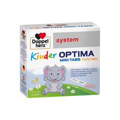 Doppelherz Hạt Cốm Kinder Optima Mini-Tabs Hỗ Trợ Tăng Cường Sức Đề Kháng Hộp 20 Gói