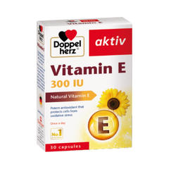 Doppelherz Viên Uống Aktiv Vitamin E Hỗ Trợ Bảo Vệ Da, Làm Chậm Quá Trình Lão Hóa Hộp 30 Viên