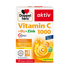 Doppelherz Viên Uống Vitamin C 1000 Hỗ Trợ Tăng Cường Sức Đề Kháng Hộp 30 Viên
