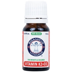 Bioamicus Vitamin K2 & D3 Hỗ Trợ Phát Triển Chiều Cao, Canxi, Ngừa Còi Xương Và Tăng Đề Kháng Cho Trẻ Lọ 10ml