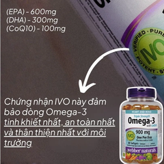Combo 2 Hộp Webber Naturals Viên Uống Hỗ Trợ Tim Mạch Não, Giảm Chất Béo Trung Tín Trong Huyết Thanh Triple Strength Omega 3 900mg + CoQ10 Hộp 80 Viên