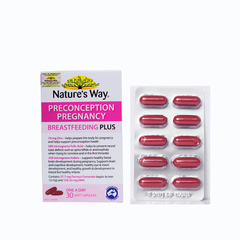 Nature's Way Preconception Pregnancy Viên Uống Bổ Sung Vitamin Tổng Hợp Cho Bà Bầu Breastfeeding Plus 30 Viên