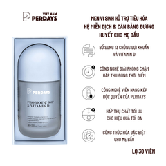 Perdays Viên Uống Probiotic 360 & Vitamin D Men Vi Sinh Hỗ Trợ Cân Bằng Đường Huyết & Tiêu Hóa Cho Mẹ Bầu 60 Viên