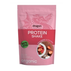 Dragon Superfoods Bột Protein Thực Vật Lắc Vị Dâu Sữa Dừa Hữu Cơ Bổ Sung Đạm 450g