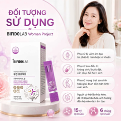 Bifidolab Woman Project Men Uống Phụ Khoa Hàn Hỗ Trợ Cân Bằng Hệ Vi Sinh Âm Đạo Và Đường Ruột Hộp 20 Gói