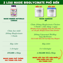 Codeage Viên Uống Liposomal Magnesium Magie Glycinate Hữu Cơ Hỗ Trợ Cơ, Thần Kinh Và Hệ Thần Kinh 240 Viên