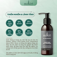 Sukin Sữa Rửa Mặt Cân Bằng Dầu Oil 125ml - (TẶNG KÈM KHI MUA)