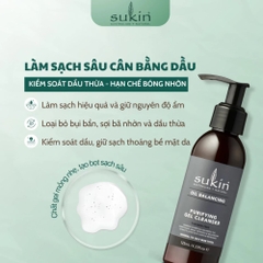 Sukin Sữa Rửa Mặt Cân Bằng Dầu Oil 125ml - (TẶNG KÈM KHI MUA)