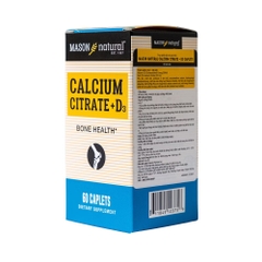 Mason Natural Viên Uống Bổ Sung Calcium Citrate + D3 Hộp 60 viên - Chính Ngạch Mỹ