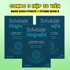 Combo 3 Hộp Solvitale Magnefol Viên Uống Magnesium Bisglycinate + Vitamin nhóm B (Hộp 30 Viên)