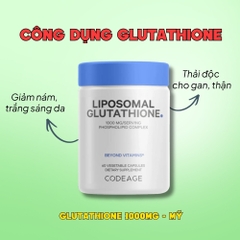 CodeAge Viên Uống Liposomal Glutathione 1000mg 60 Viên - Chính Ngạch Mỹ