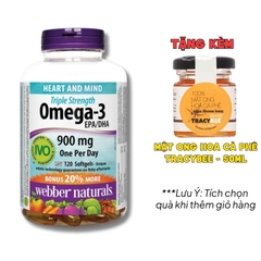 Webber Naturals Viên Uống Hỗ Trợ Tim Mạch, Não Triple Strength Omega 3 900mg EPA/DHA
