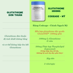 CodeAge Viên Uống Liposomal Glutathione 1000mg 60 Viên - Chính Ngạch Mỹ