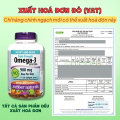 Webber Naturals Viên Uống Hỗ Trợ Tim Mạch, Não Triple Strength Omega 3 900mg EPA/DHA