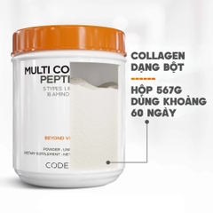 Codeage Bột Collagen Hydrolyzed Multi Collagen 567g - Nhập Khẩu Chính Ngạch Mỹ