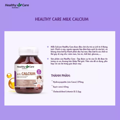 Healthy Care Bổ Sung Canxi Cho Trẻ Trên 4 Tháng Tuổi Milk Calcium 60 Viên (Chính Hãng)