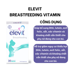 Combo 2 Hộp Elevit Viên Uống Bổ Sung Vitamin Tổng Hợp Mẹ Bầu Cho Bé Ti Breastfeeding 30 Viên