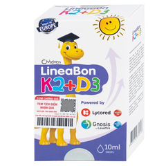 Lineabon K2 + D3 Dung Dịch Bổ Sung Vitamin Giúp Bé Ngủ Ngon, Tăng Chiều Cao Chai 10ml