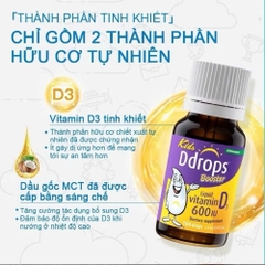 Kids Ddrops Booster Dung Dịch Uống Vitamin D3 600IU Hỗ Trợ Phát Triển Xương Và Tăng Cường Miễn Dịch Cho Trẻ Em