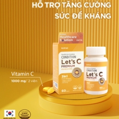 Kolmar Viên Uống Bổ Sung Vitamin C, Kẽm, D3 Condition Let's C Premium 60 Viên