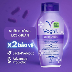 Vagisil Dung Dịch Vệ Sinh Cân Bằng pH Nuôi Dưỡng Lợi Khuẩn pH Balance 240ml