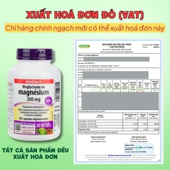 Webber Naturals Viên Uống Magie Magnesium Bisglycinate 200mg - Nhập Khẩu Chính Ngạch Canada