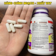 Combo 2 Hộp Webber Naturals Viên Uống Magie Dễ Dàng Hấp Làm Dịu Nhẹ Cho Hệ Tiêu Hóa Magnesium Bisglycinate 200mg - Hộp 120 Viên