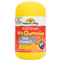 Nature’s Way Kẹo Dẻo Bổ Sung Sắt Hữu Cơ Và Vitamin C Cho trẻ Kids Smart Vita Gummies Iron + Vitamin C 60 Viên