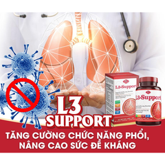Olympian Labs Viên Uống Giúp Tăng Cường Chức Năng Xoang, Phổi, Phế Quản L3-Support 30 Viên