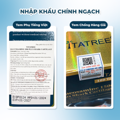 Vitatree Viên Uống Hỗ Trợ Xương Khớp Công Thức Mới Glucosamine Sụn Cá Mập 1500mg 100 Viên