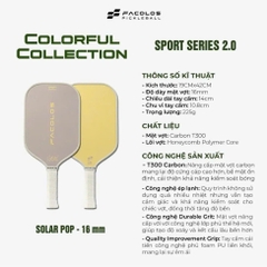 Facolos Vợt Pickleball Sport Series 2025 Màu Tím Vàng Solar Pop