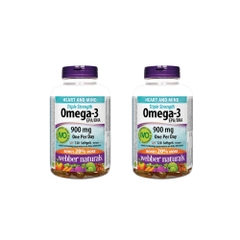 Combo 2 Hộp Webber Naturals Viên Uống Hỗ Trợ Tim Mạch, Não Triple Strength Omega 3 900mg EPA/DHA Hộp 120 Viên