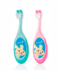 Brushbaby Bộ 2 Bàn Chải Đánh Răng Flossbrush Cho Bé Đang Thay Răng Sữa Từ 0 - 3 Tuổi