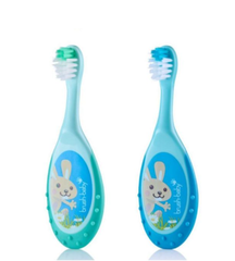 Brushbaby Bộ 2 Bàn Chải Đánh Răng Flossbrush Cho Bé Đang Thay Răng Sữa Từ 0 - 3 Tuổi