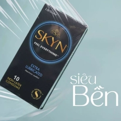 Skyn Bao Cao Su Không Mùi, Nhiều Gel Extra Lubricated Hộp 10 Cái
