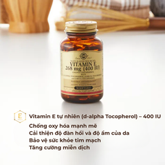 Solgar Viên Uống Bổ Sung Vitamin E 400 IU Hỗ Trợ Chống Lão Hóa 50 Viên