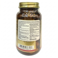 Solgar Viên Uống Bổ Sung Kẽm (Zinc Citrate) 30 MG  100 Viên - Chính Ngạch Mỹ