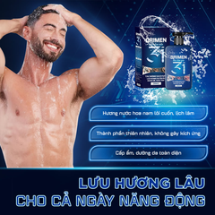 Orimen Sữa Tắm Gội 3 in 1 Cho Nam Hương Quyến Rũ Mạnh Mẽ 220ml