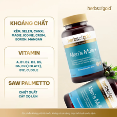 Herbs Of Gold Viên Uống Men's Multi + Hỗ Trợ Tăng Cường Sức Khỏe Nam Giới 60 Viên