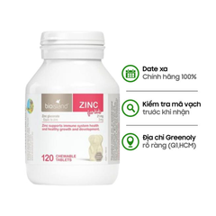 Bio Island Zinc 120 Viên Hỗ Trợ Bổ Sung Kẽm Cho Trẻ, Mẫu Mới 120 Viên