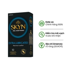 Skyn Bao Cao Su Không Mùi, Nhiều Gel Extra Lubricated Hộp 10 Cái