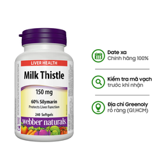 Webber Naturals Viên Uống Hỗ Trợ Bảo Vệ Chức Năng Gan Milk Thistle 150mg Hộp 240 Viên